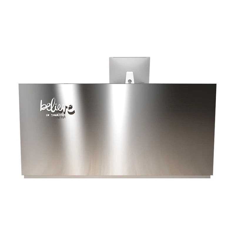 3Simple modern stainless steel cashier counter small clothing store bar milk tea shop counter company reception desk