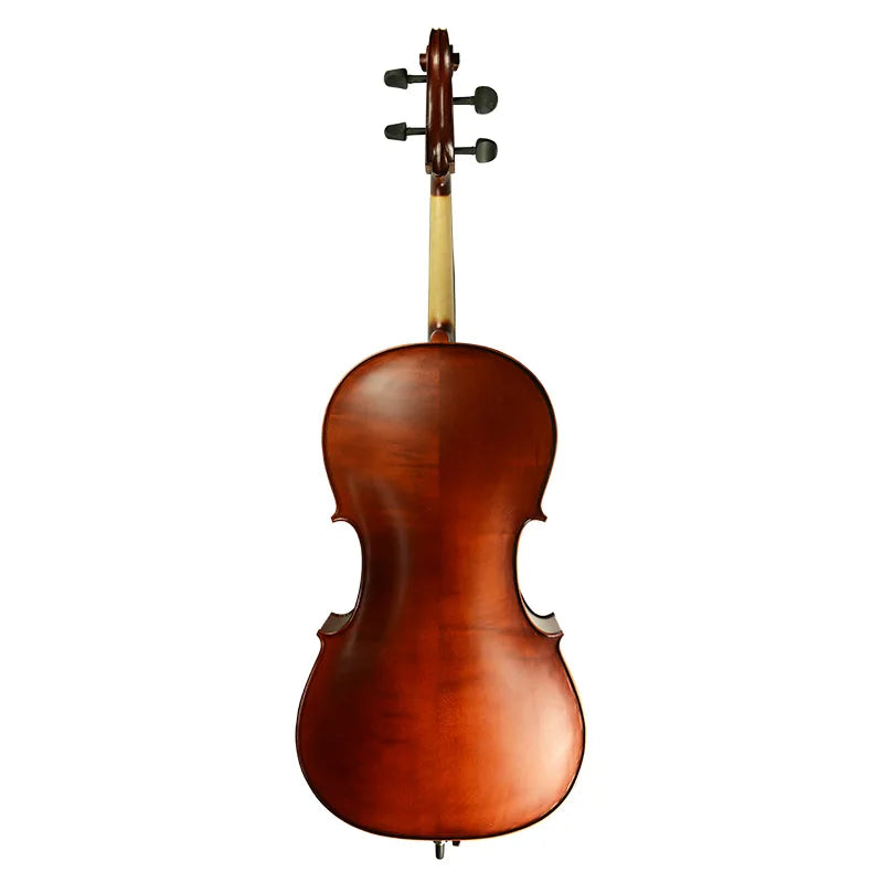 MMOOKA 4/4 3/4 1/2 1/4 1/8 Handmade Cello Solidwood Powerful Sound Spruce Top Maple Back Brazilwood Bow Carry Cello Bag Wheels Case SET