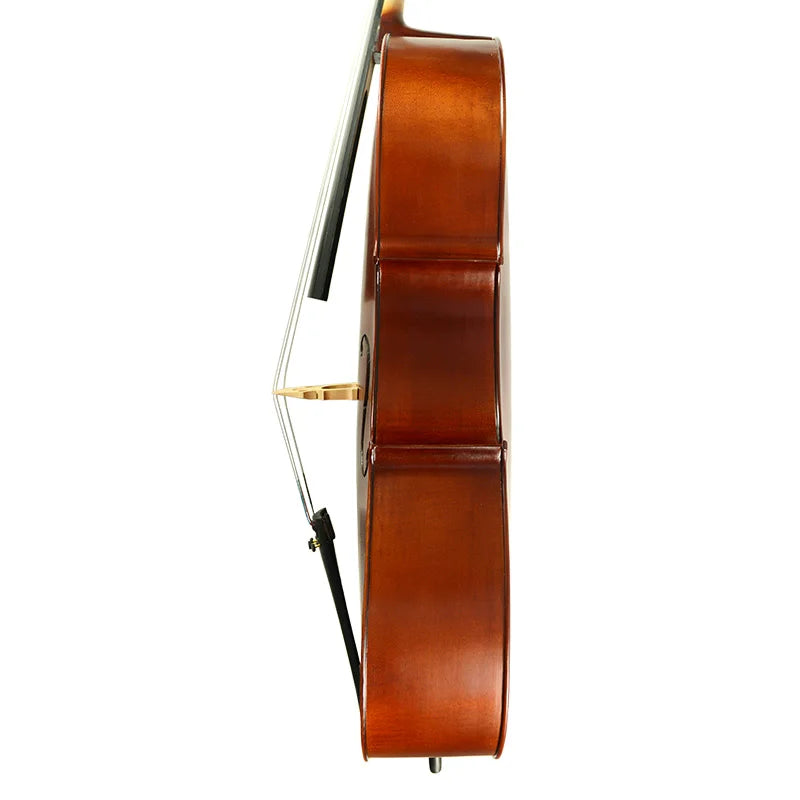 MMOOKA 4/4 3/4 1/2 1/4 1/8 Handmade Cello Solidwood Powerful Sound Spruce Top Maple Back Brazilwood Bow Carry Cello Bag Wheels Case SET