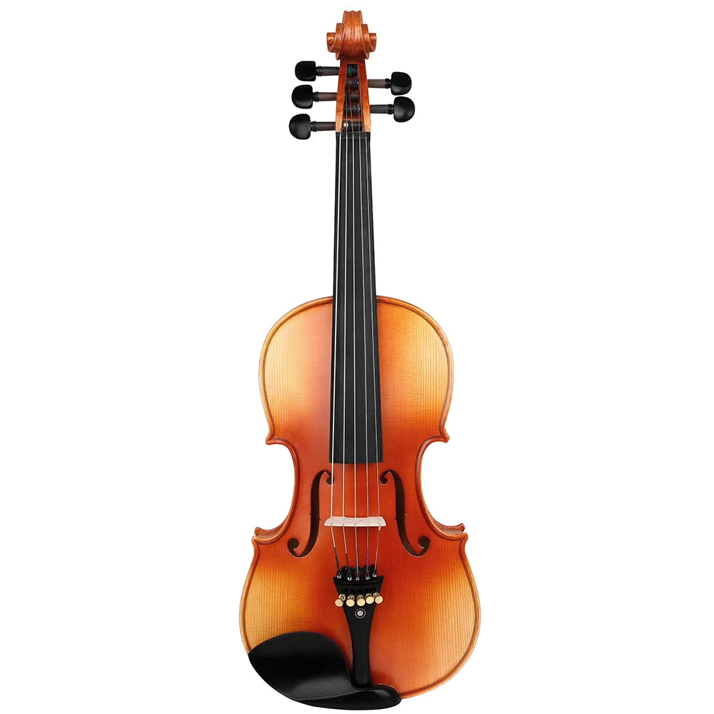 MMOOKA 4/4 Violin Spruce Panel Maple Back Ebony Fingerboard Natural Tiger Pattern Violin with Qin Bow Violin Shoulder Box Cloth Parts