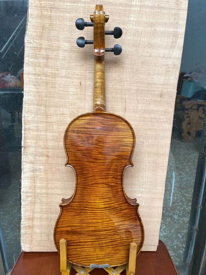 4/4 handmade violin fabulous tone aged wood nice flamed maple back with case
