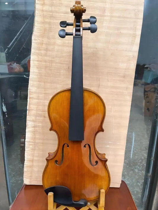 4/4 handmade violin fabulous tone aged wood nice flamed maple back with case