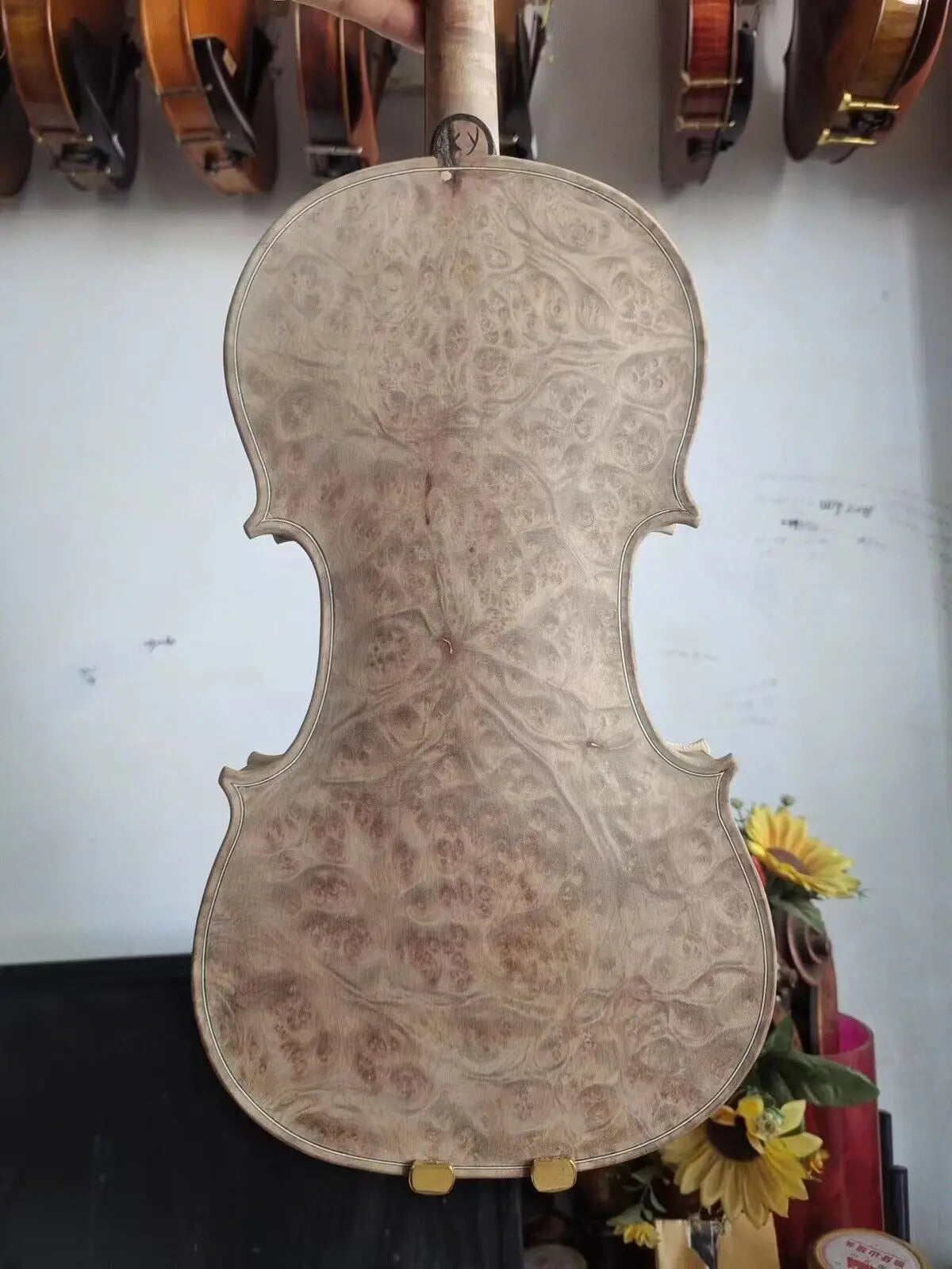 4/4 violin Stradi Model Unvarnished Solid Bird eye maple back spruce top No 2