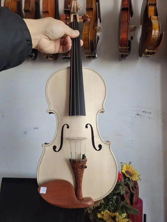 4/4 violin Stradi Model Unvarnished Solid Bird eye maple back spruce top No 2
