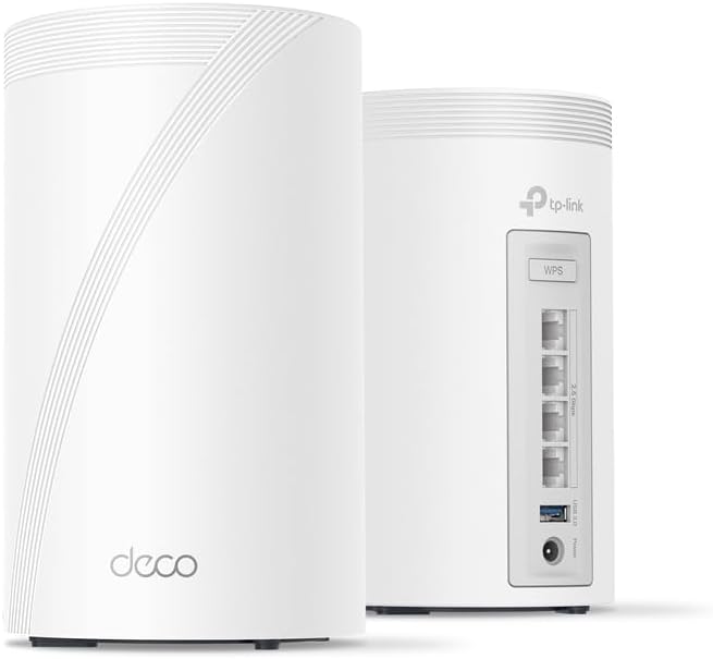 TP-Link Tri-Band WiFi 7 BE10000 Whole Home Mesh System (Deco BE63) | 6-Stream 10 Gbps | 4 × 2.5G Ports Wired Backhaul, 4× Smart Internal Antennas | VPN, AI-Roaming, MU-MIMO, HomeShield (3-Pack)