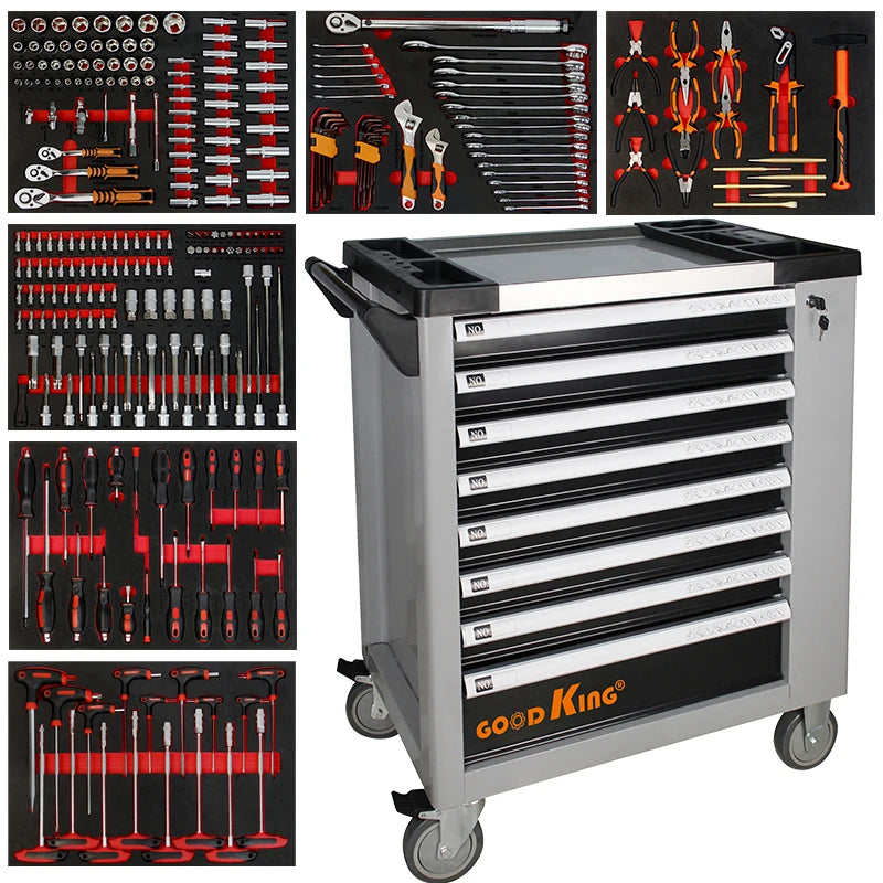 421 Pcs Tool Sets Rolling Box Heavy Duty Stainless Steel Tool Chest 7 Drawers Tool Cabinet  Trolley
