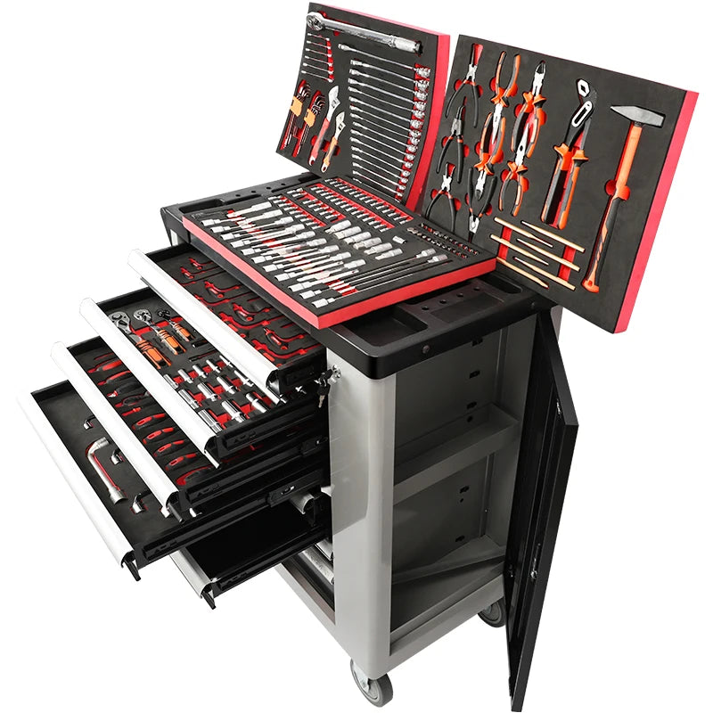 421 Pcs Tool Sets Rolling Box Heavy Duty Stainless Steel Tool Chest 7 Drawers Tool Cabinet  Trolley