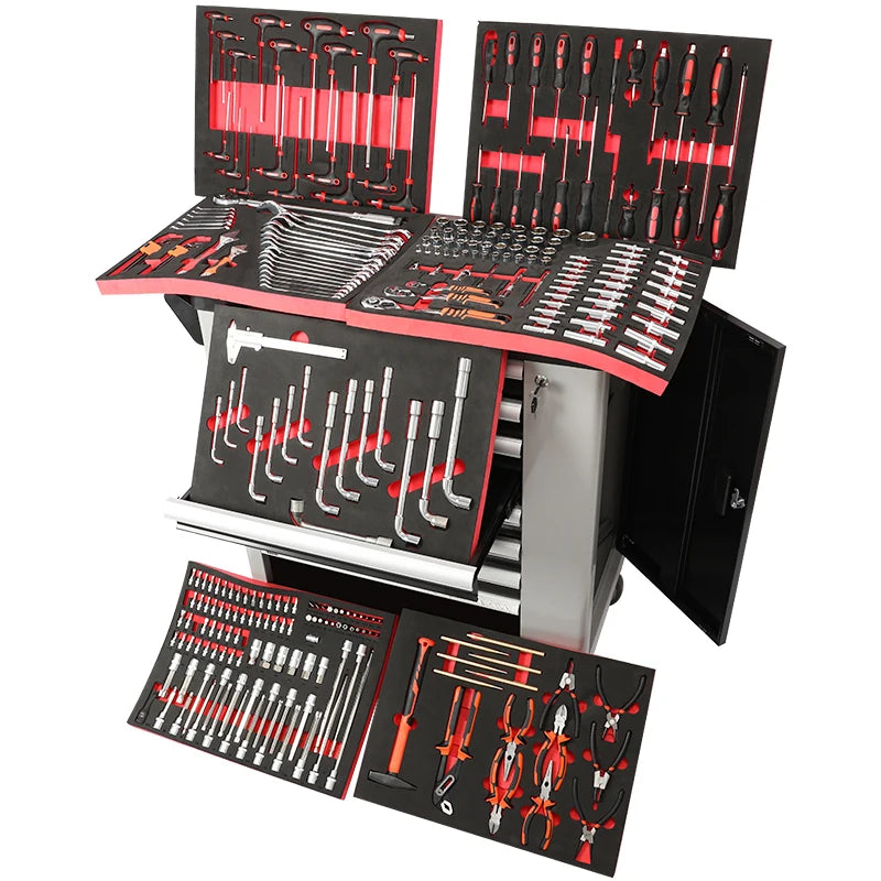 421 Pcs Tool Sets Rolling Box Heavy Duty Stainless Steel Tool Chest 7 Drawers Tool Cabinet  Trolley
