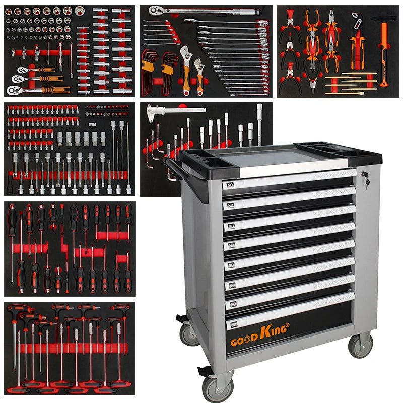 421 Pcs Tool Sets Rolling Box Heavy Duty Stainless Steel Tool Chest 7 Drawers Tool Cabinet  Trolley