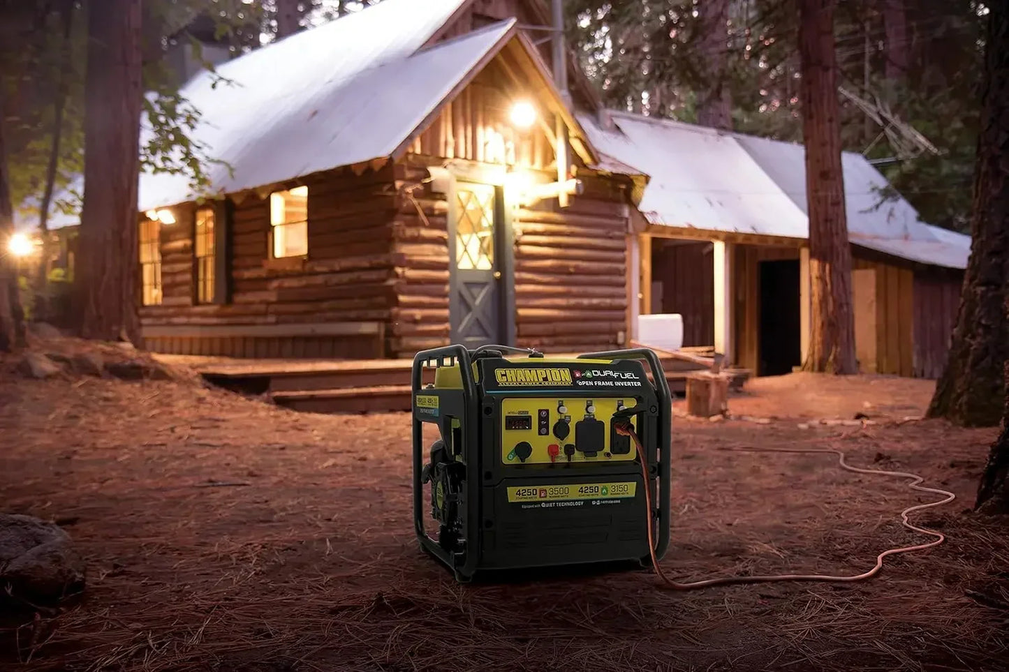 4250-Watt Dual Fuel RV Ready Portable Open Frame Inverter Generator with Quiet Technology Economy mode function saves fuel