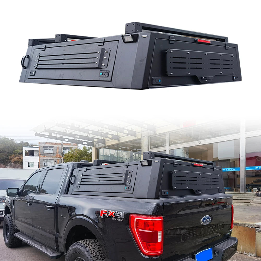 4x4 Offroad Accessories aluminum retractable tonneau cover  Semi-high Bed Canopy For Ford F150 Raptor 2018+