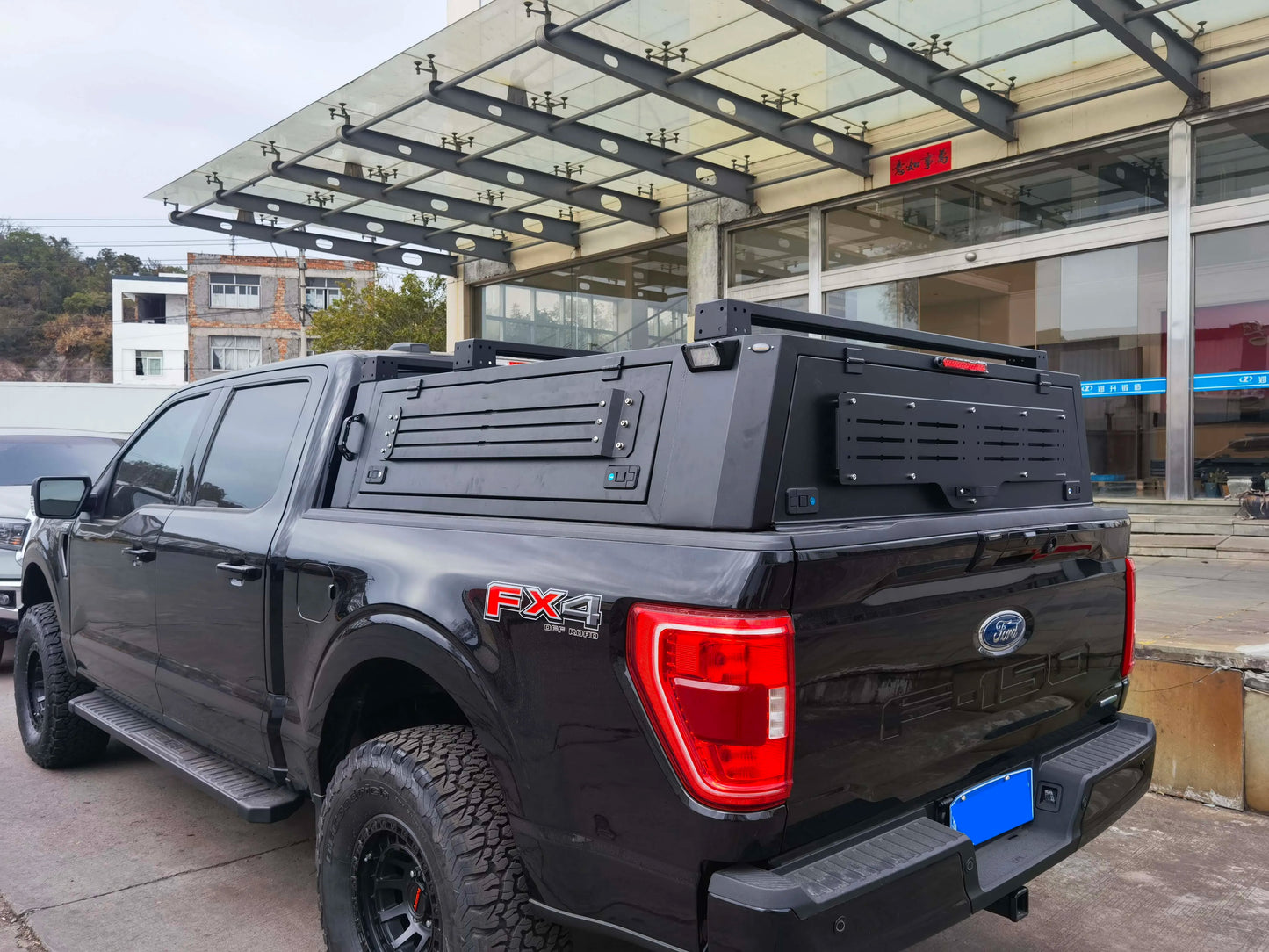 4x4 Offroad Accessories aluminum retractable tonneau cover  Semi-high Bed Canopy For Ford F150 Raptor 2018+
