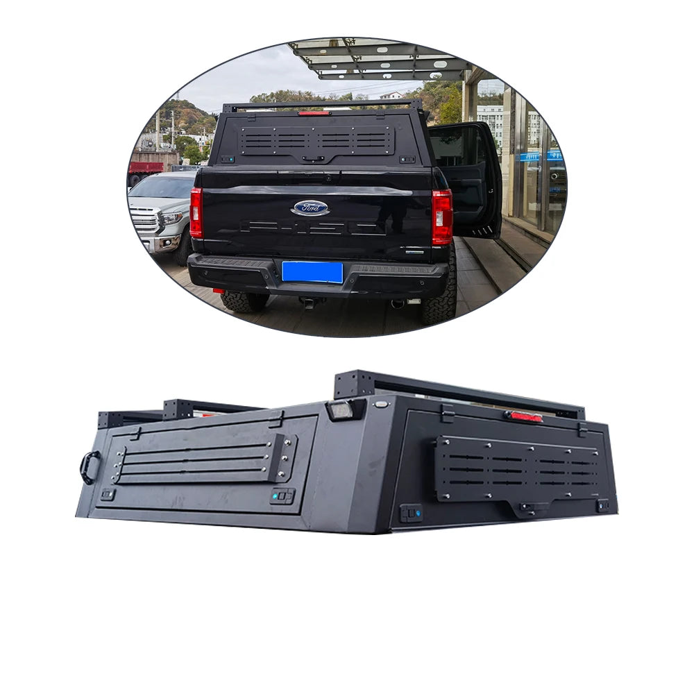 4x4 Offroad Accessories aluminum retractable tonneau cover  Semi-high Bed Canopy For Ford F150 Raptor 2018+
