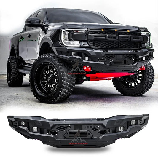 4x4 off road accessories with led lights trailer shackle bull bar Steel front bumper rear bumper combination FORD RANGER T9 2023