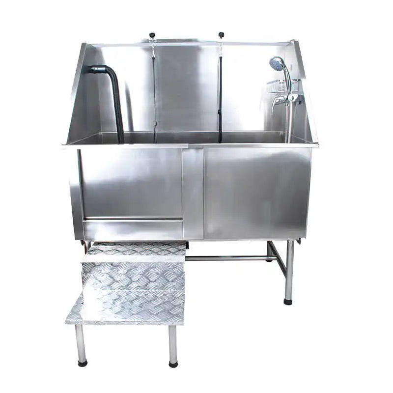 50 Inch Electric Dog Grooming Bathtub With High Pressure Sprayer Stainless Steel Electric Lift Height Pet Paw Cleaner Bathtub