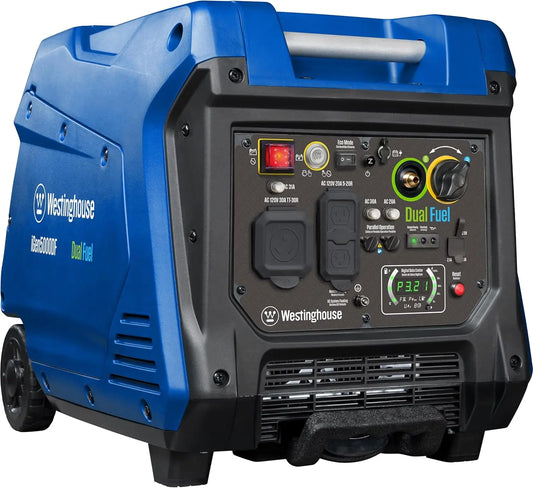 5000 Peak Watt Super Quiet Dual Fuel Portable Inverter Generator Remote Electric Start Gas Propane Powered RV Ready 30A Outlet