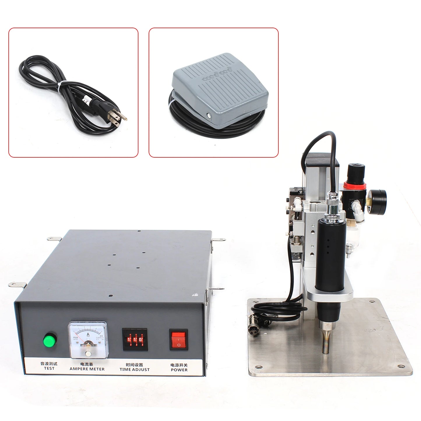 500W Ultrasonic Pneumatic Clothing Spot Welding Machine Semi-automatic Mask Small Portable Spotting Equipment 110v
