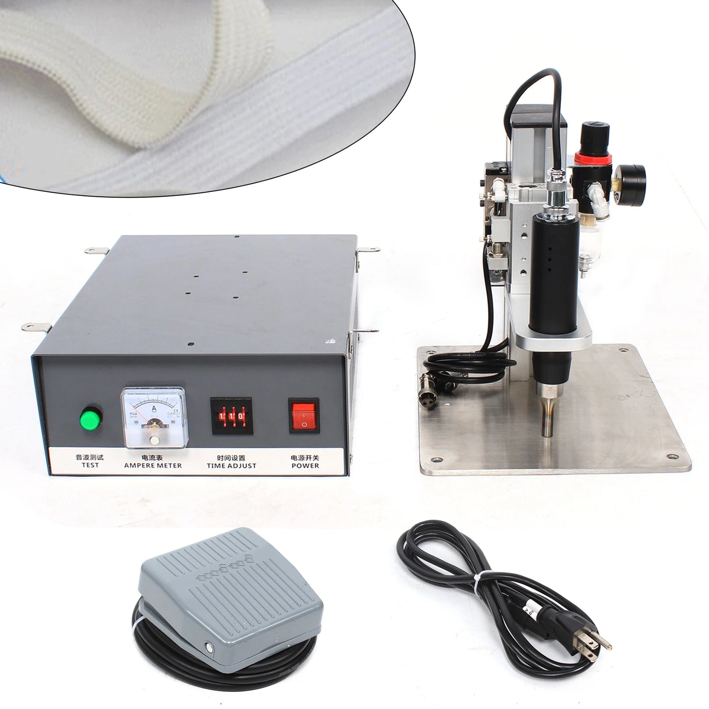 500W Ultrasonic Pneumatic Clothing Spot Welding Machine Semi-automatic Mask Small Portable Spotting Equipment 110v