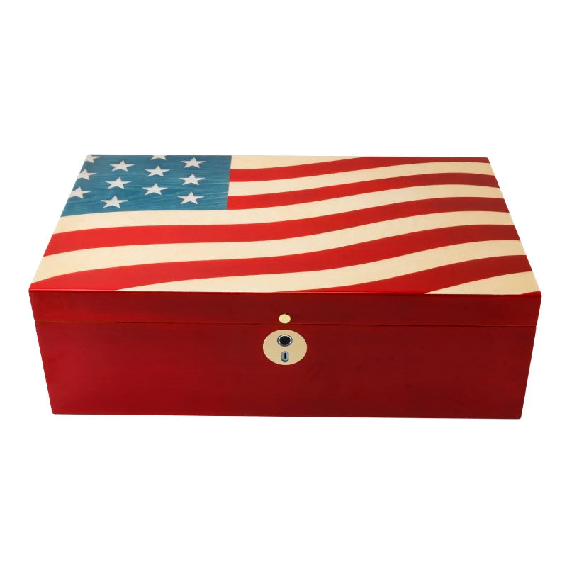 500x330x160mm Fingerprint Lock Cigar Humidor Cedar Wood Capacity 100 Cigarettes Storage Box Cool Design Moisturizing Cigar Case