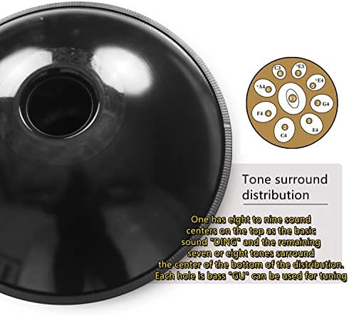 ANTNX handpan ,D minor D3, A3, bB3, C4, D4, E4, F4, G4, A4, with shelf, backpack, cloth, maintenance oil, hammer（Nine tones）