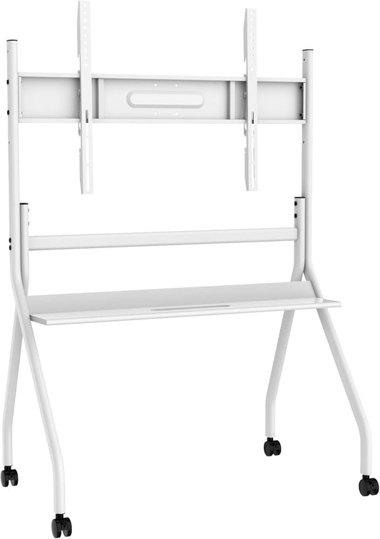 75" Smart Board Stand for Interactive Whiteboard, Mobile Stand with Four Lockable Wheels, Stable and Easy to Move for Home Office School Classroom (White)