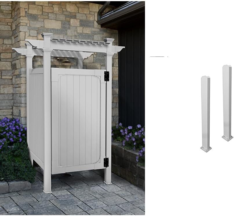 Outdoor Products ZP19009 Hampton Outdoor Shower Enclosure, White, 36" x 36"
