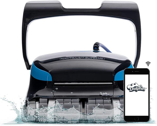 Dolphin Nautilus CC Supreme Wi-Fi Robotic Pool Vacuum Cleaner up to 50 FT - Waterline Scrubber Brush