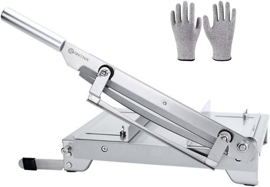 13.5 Inch Heavy Duty Double Blade Guillotine Cutter, Right-Hand Available, Commercial Grade Stainless Steel Meat Slicer for Ribs, Lamb Chops, Chinese Herbs & Ejiao Cake
