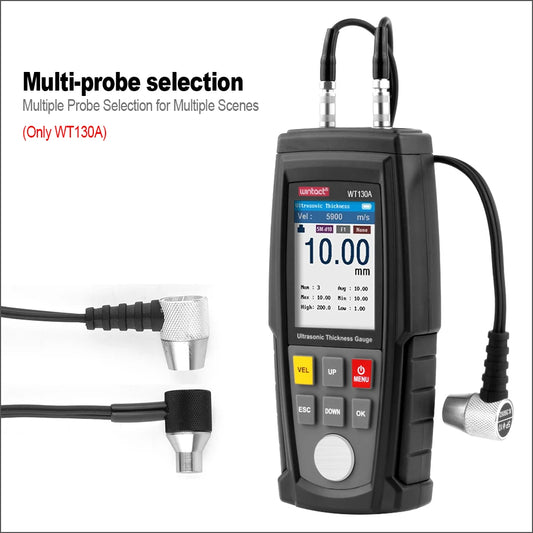 5PCS WT130A WINTACT Ultrasonic Thickness Gauge Meter Digital Width Measuring Instruments 1.00-300.0mm High Precision Thick Gauge