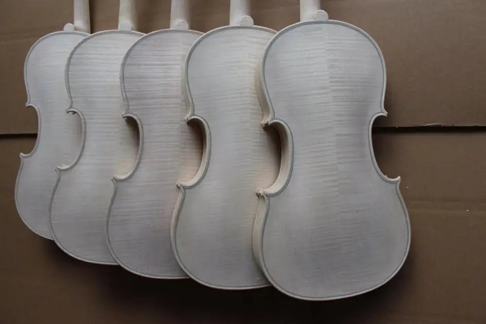 MMOOKA 5pcs 4/4 violin unfinished handmade nice flame maple back Russian spruce top