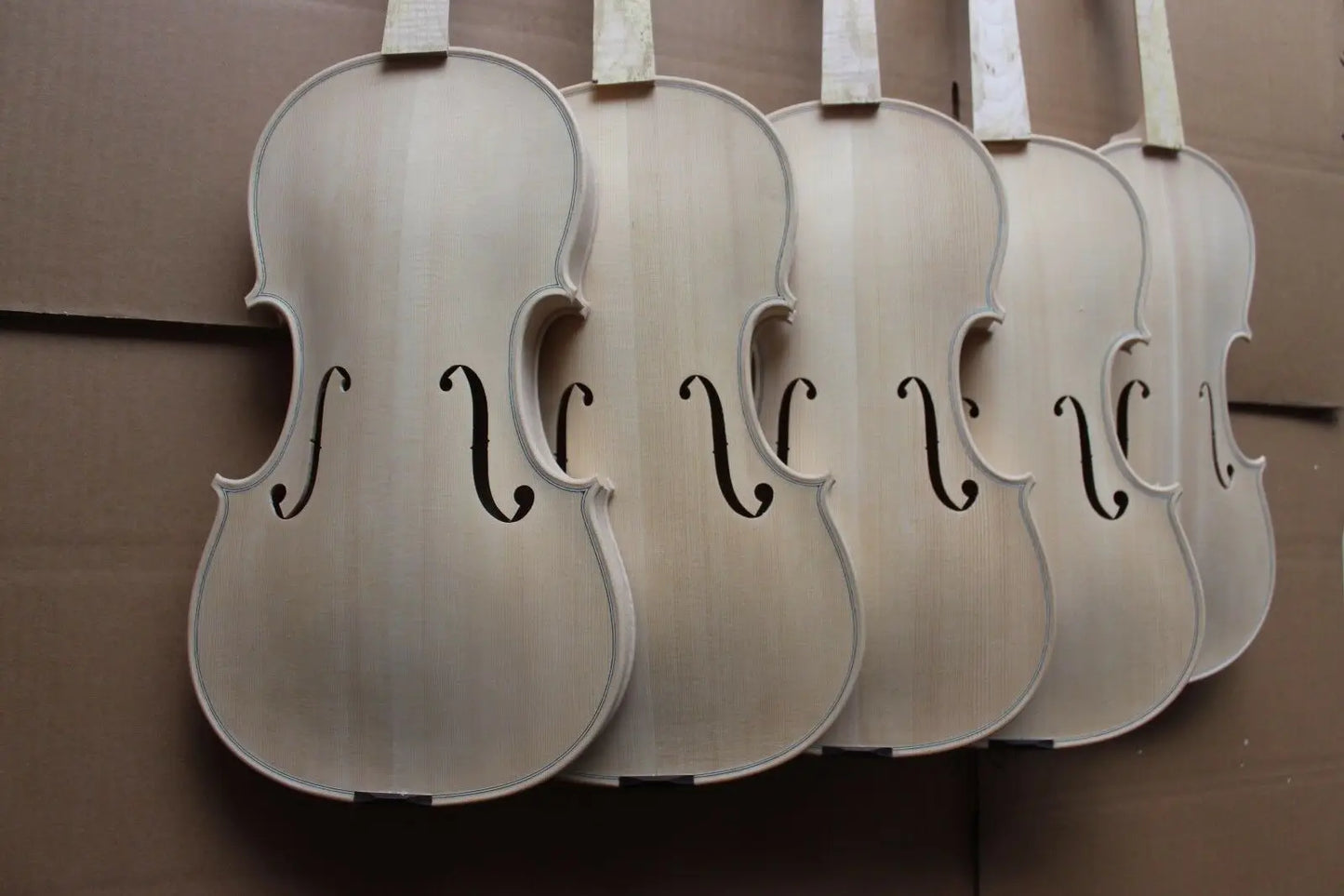 MMOOKA 5pcs 4/4 violin unfinished handmade nice flame maple back Russian spruce top