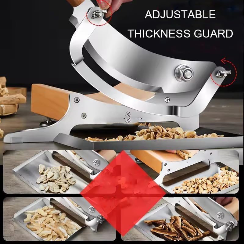 ANTNX Biltong Cutter Jerky Slicer Manual Meat Slicer with Oak Board, Stainless ANTNX.COM