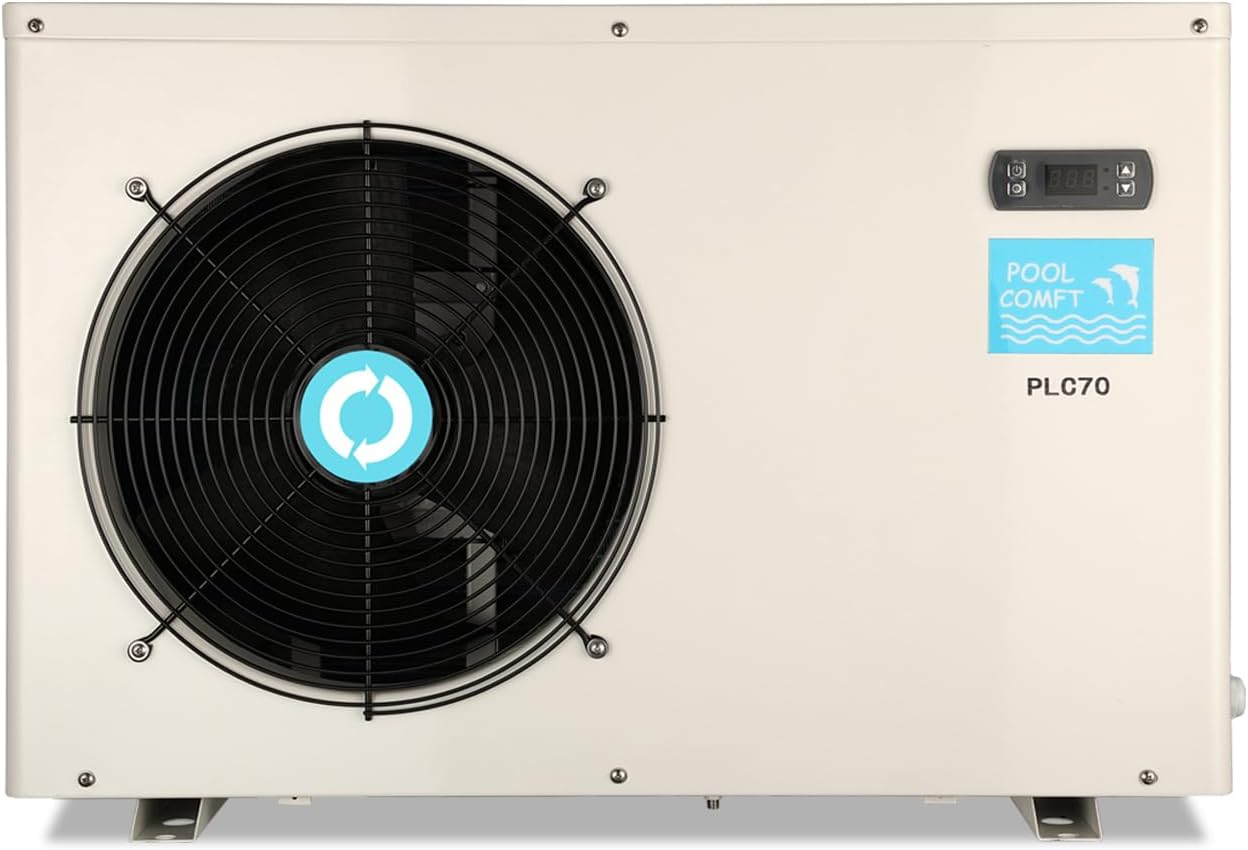 POOLCOMFT-Pool Heater for Above Ground Pools, Pool Heat Pump PLC50,Max Output 15826 BTU/hr, for Pools Up to 4000gallons,120V/60Hz