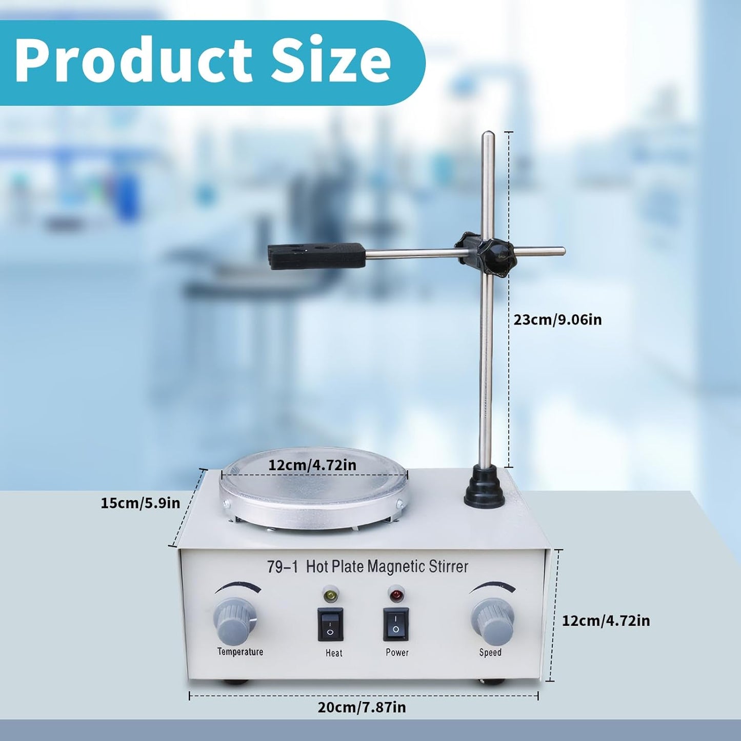 Xoxomeg Magnetic Stirrer Hot Plate Mixer, 79-1 Lab Stirrers Hotplate Max 2400 RPM, Stable Stepless Stirring, for Scientific Research, Laboratory Study