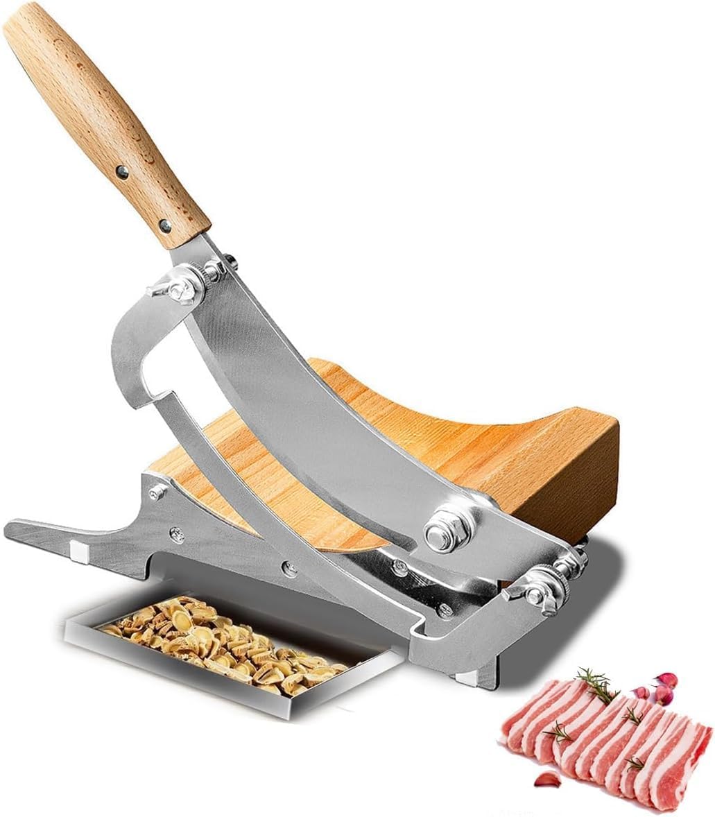 ANTNX Biltong Cutter Jerky Slicer Manual Meat Slicer with Oak Board, Stainless ANTNX.COM