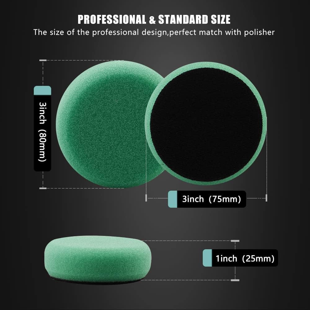 ANTNX 29 Piece Drill Buffing & Detail Polishing Pad Kit 1-inch,2-inch,3-inch with 5/8"-11 Thread Backing pad & Adapters for Car Sanding, Polishing, Waxing, Sealing Glaze ANTNX.COM