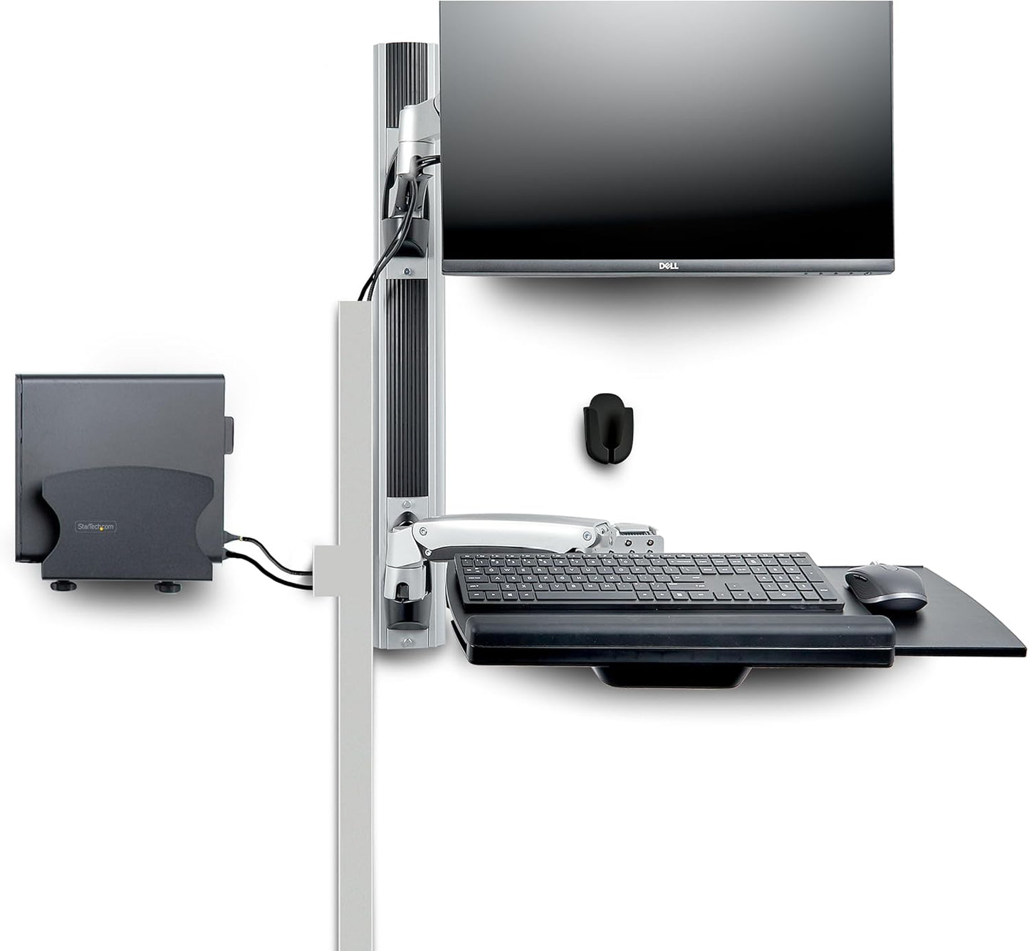 StarTech.com Wall Mount Workstation, VESA Mount for 32" Monitor (22lb/10kg), Fully Articulating Monitor Mount & Keyboard Tray