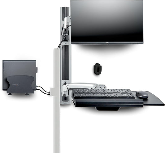 StarTech.com Wall Mount Workstation, VESA Mount for 32" Monitor (22lb/10kg), Fully Articulating Monitor Mount & Keyboard Tray