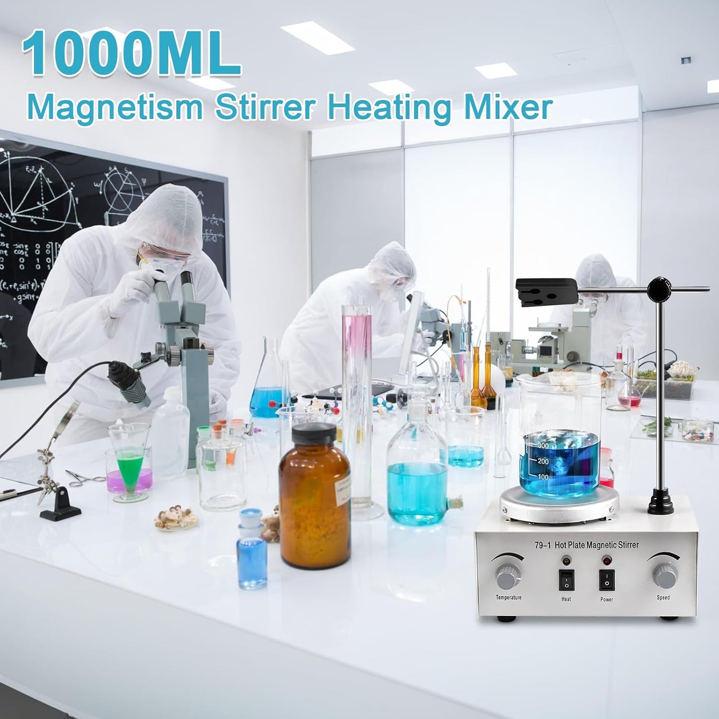 Xoxomeg Magnetic Stirrer Hot Plate Mixer, 79-1 Lab Stirrers Hotplate Max 2400 RPM, Stable Stepless Stirring, for Scientific Research, Laboratory Study