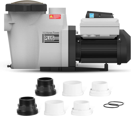 Variable Speed Pool Pump Inground 3HP- with Filter Basket for Inground Pools, Save Energy, Energy Star Certified, 220-240V, 2 Years Warranty