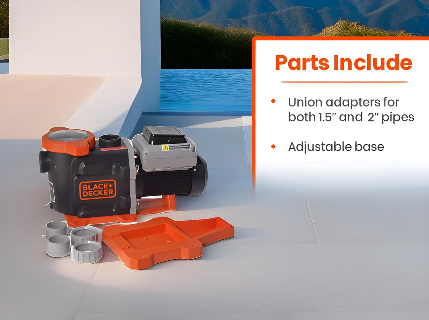 BLACK+DECKER Variable Speed Pool Pump Inground with Filter Basket, 1.5 HP