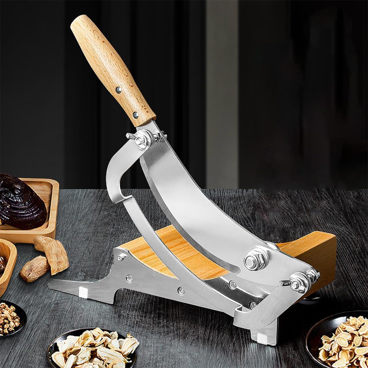 ANTNX Biltong Cutter Jerky Slicer Manual Meat Slicer with Oak Board, Stainless ANTNX.COM