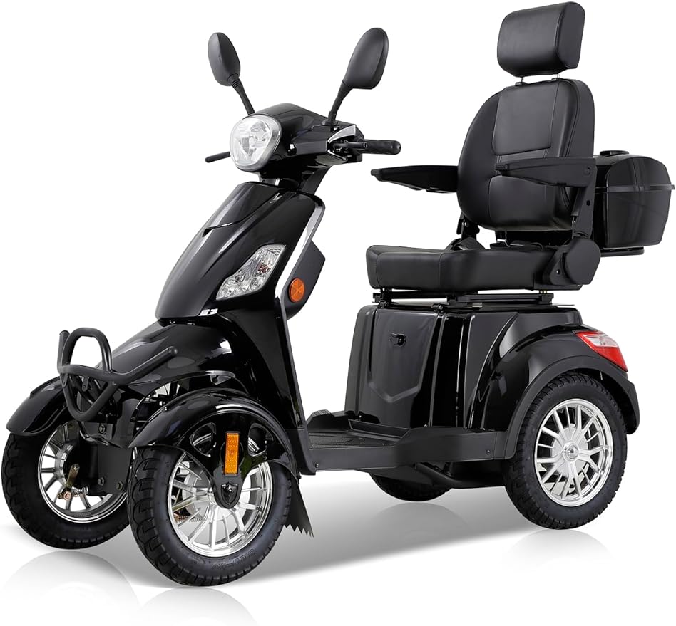 800W Heavy Duty Mobility Scooters for Seniors & Adults 500lbs Capacity - All Terrain Electric Powered Scooter - Fast Mobility Scooter for Travel, Elderly w/ 360 Swivel Seat