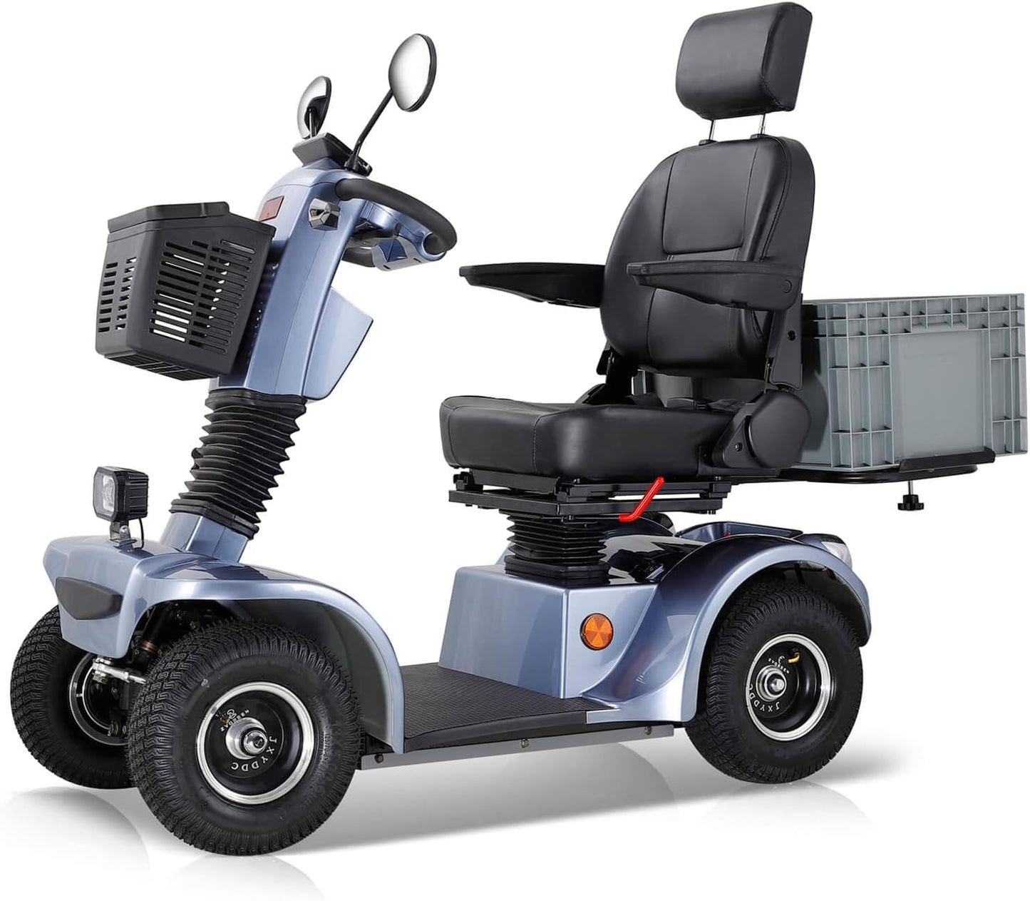 Xmatch Mobility Scooters for Adults & Seniors, Heavy Duty 4-Wheel Medical Electric Powered Wheelchair Device, Elderly-Rear Box 360 Degree Adjustable Seat (Red)