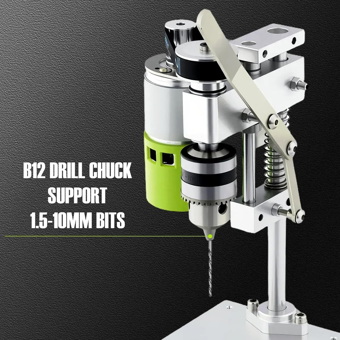 Xoxomeg Mini Drill Press, 200W Benchtop Drill Press, Portable Electric Drilling Machine with 1.5-10mm Chuck, 7-Speed (1000-4500 RPM), for Metal Wooden Jewelry DIY and Crafts Projects