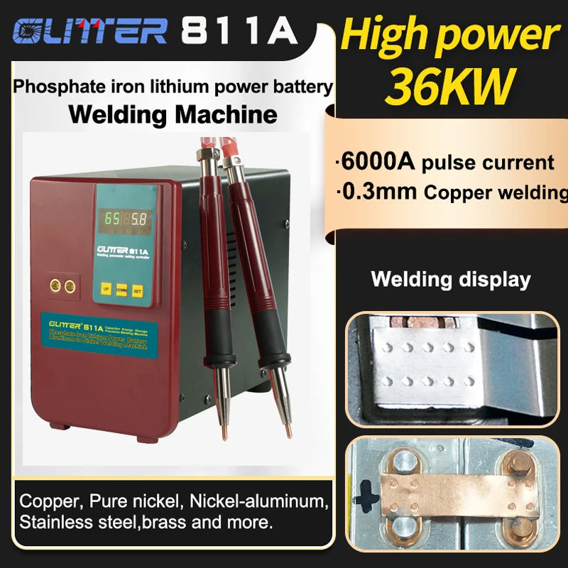 811A Lithium Battery Spot Welder 36KW 720J Capacitor Inverter Energy Storage Pulse Handheld Welding Machine Spot Weld Equipment