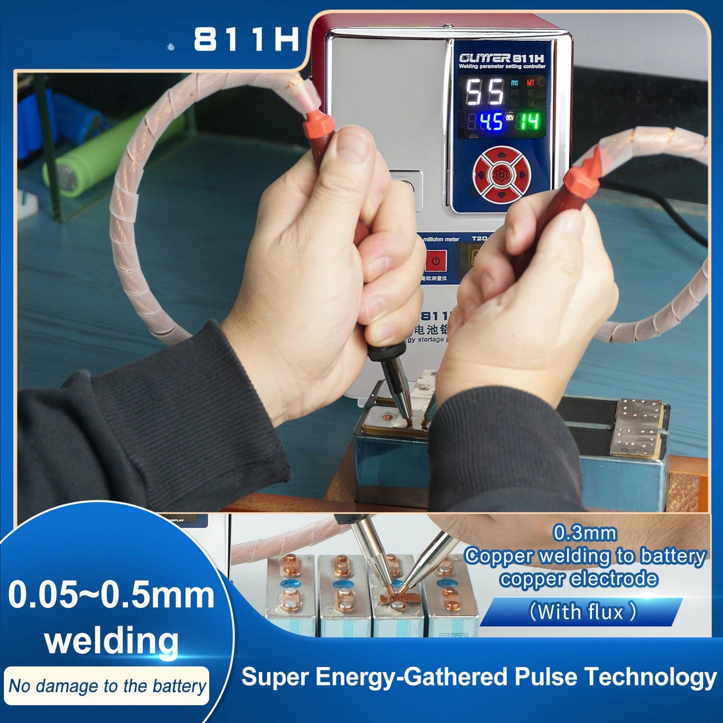 811H Iron Lithium Power Battery Aluminum to Copper Battery Spot Welding Machine Large Unit Aluminum to Nickel Welding Equipment