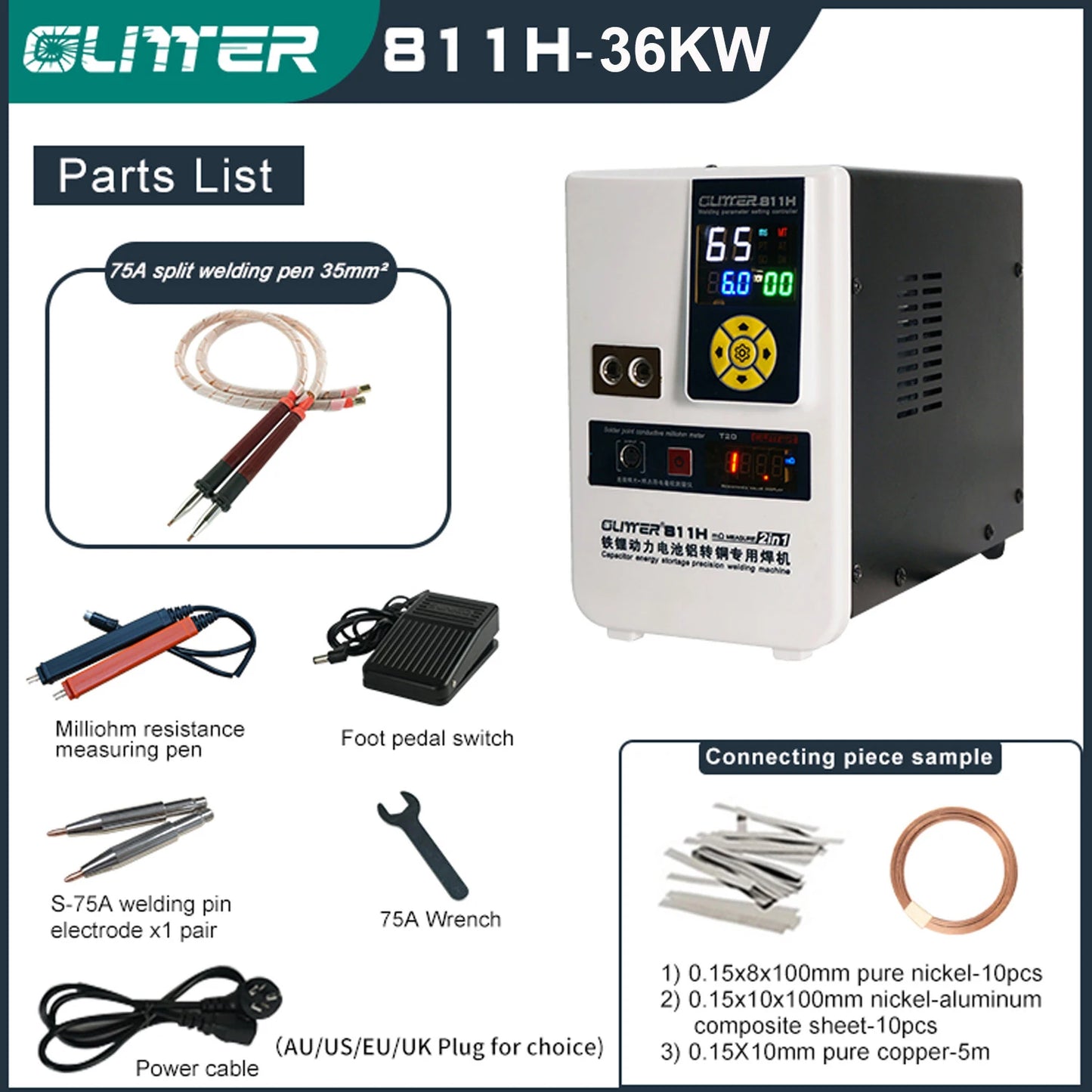 811H Iron Lithium Power Battery Aluminum to Copper Battery Spot Welding Machine Large Unit Aluminum to Nickel Welding Equipment