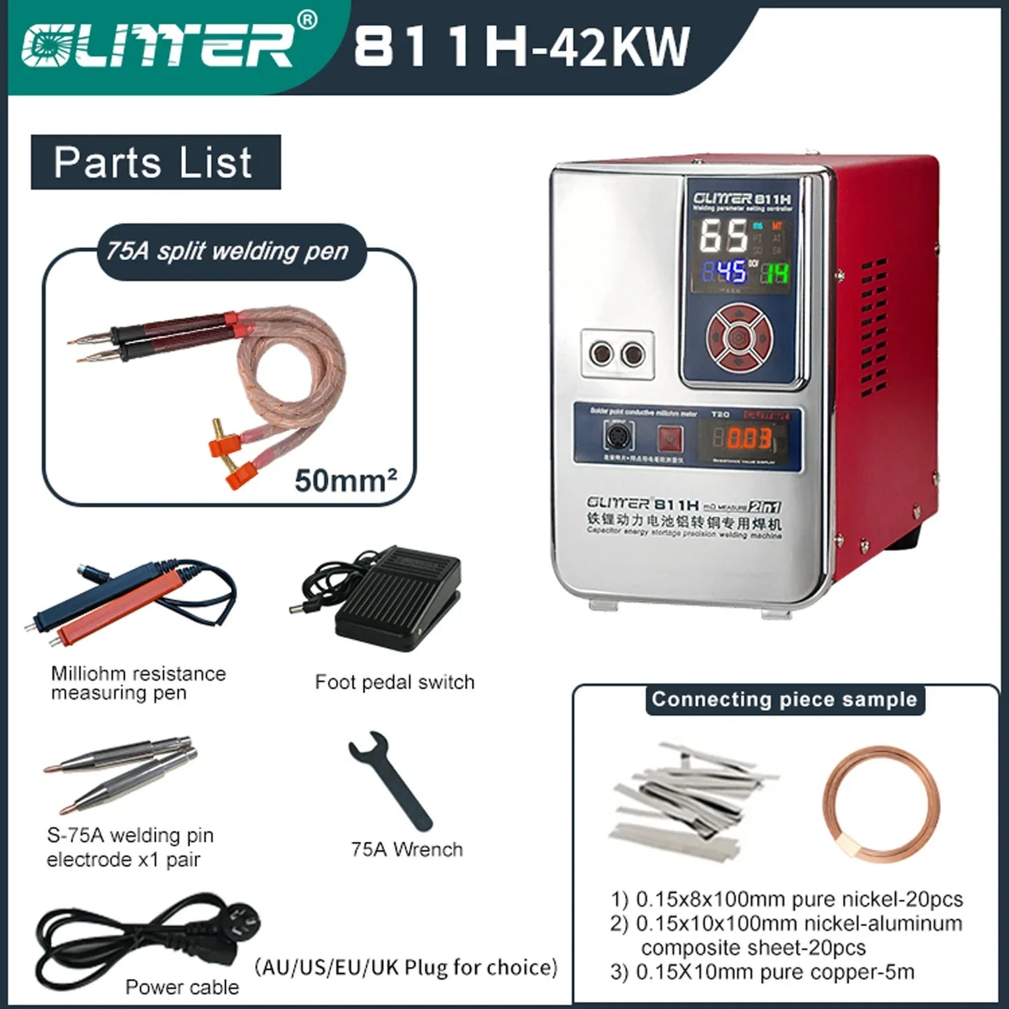 811H Iron Lithium Power Battery Aluminum to Copper Battery Spot Welding Machine Large Unit Aluminum to Nickel Welding Equipment