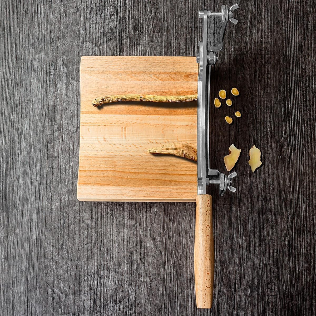 ANTNX Biltong Cutter Jerky Slicer Manual Meat Slicer with Oak Board, Stainless ANTNX.COM